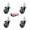 Service Caster 3'' Gray Polyurethane Wheel Swivel 7/16'' Grip Ring Stem Caster Set, 4PK SCC-GR20S314-PPUB-716138-4 - alternate 2